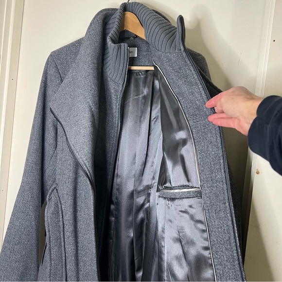 Calvin Klein L Charcoal Belted Coat - Picture 10 of 12